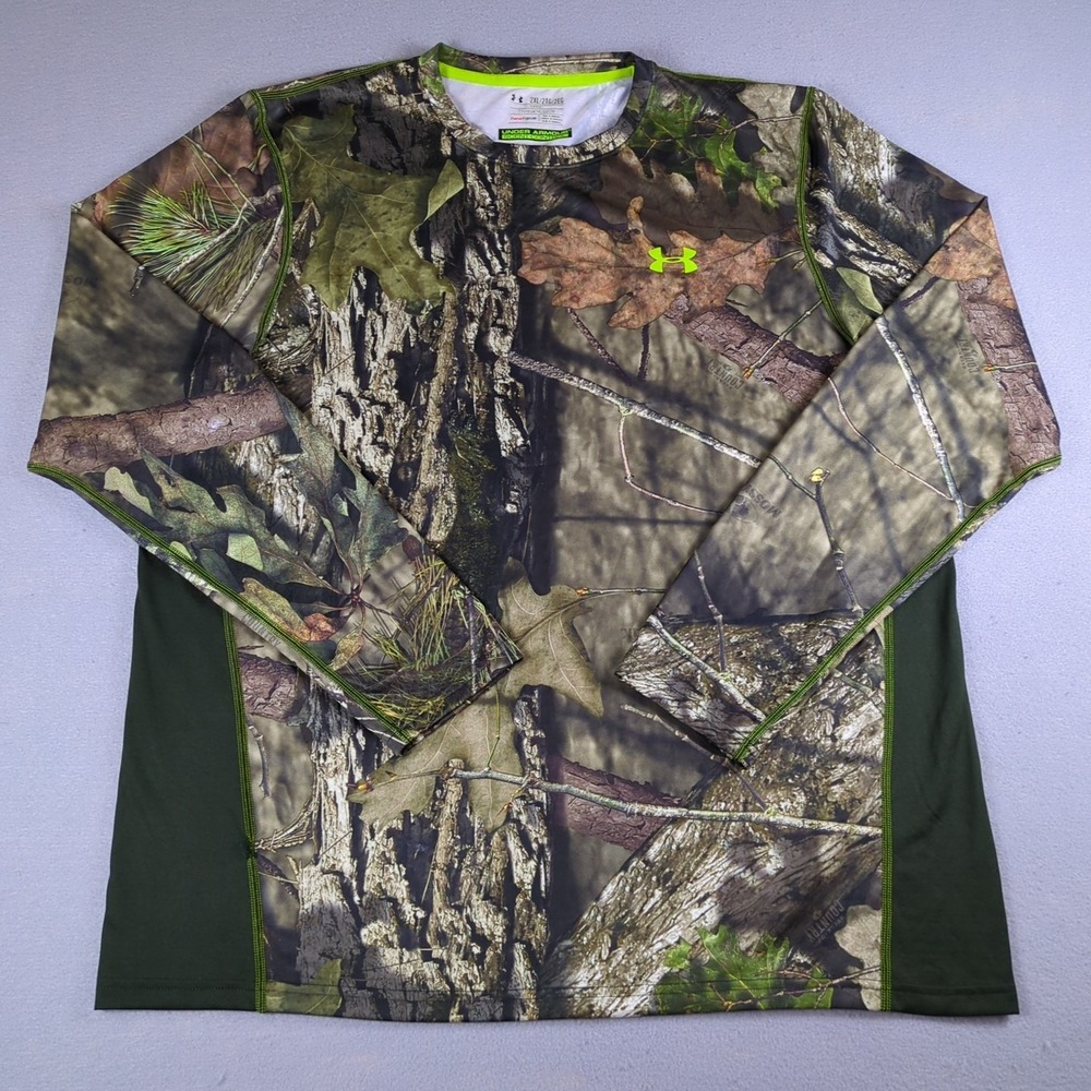Under Armour Scent Control Shirt Mens XXL Mossy Oak Camo Long Sleeve Heatgear